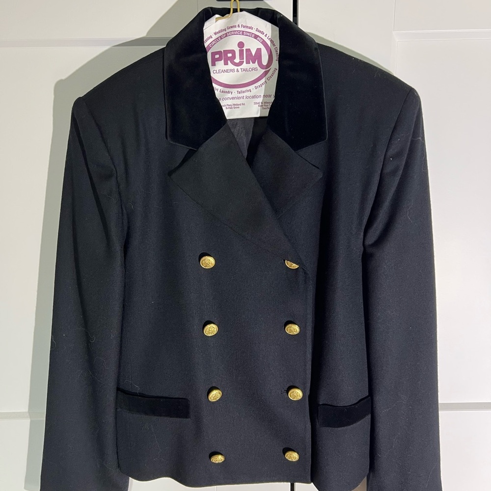 Brooks Brothers Black and Gold Double-Breasted Blazer